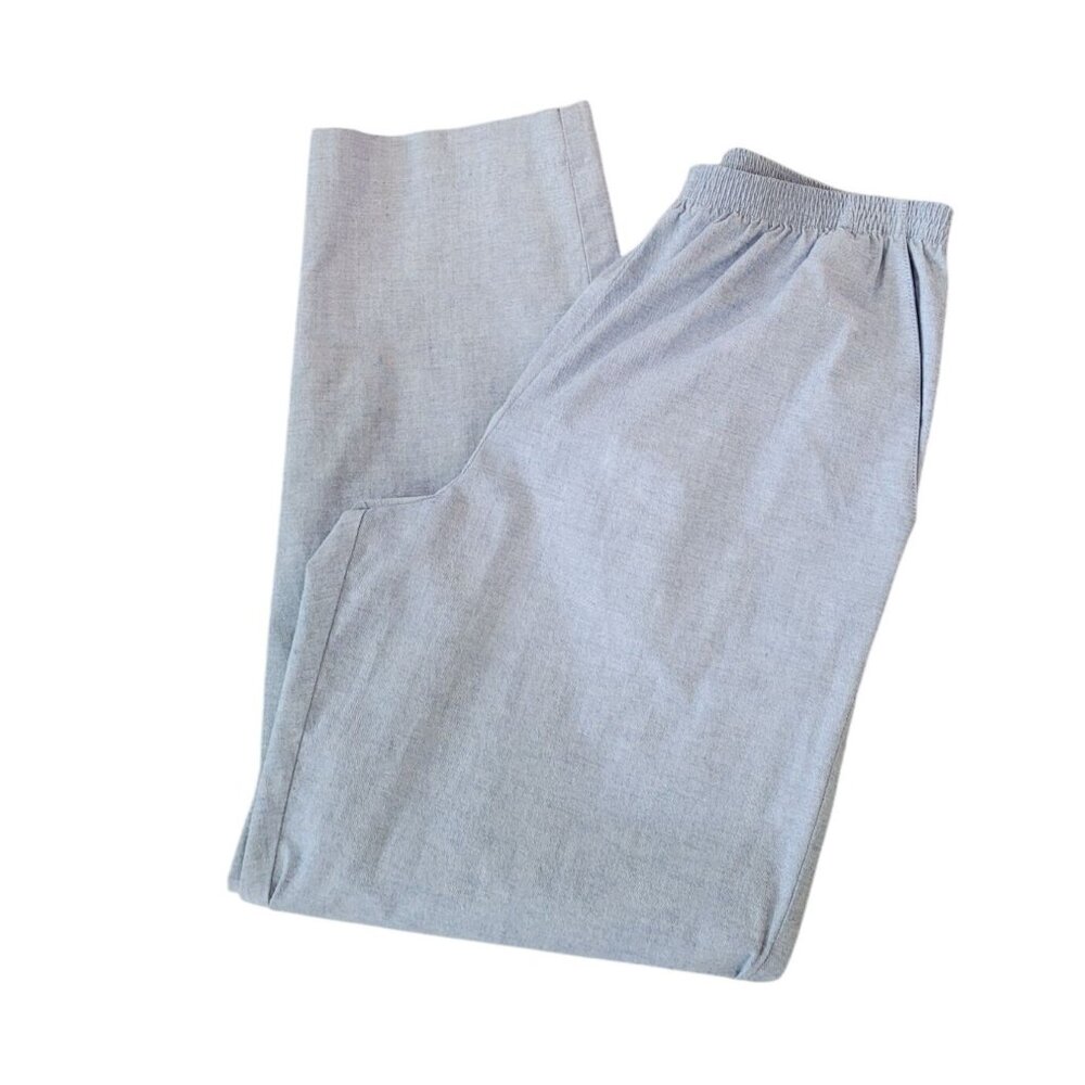 Alfred Dunner Pants Petite 12P Light Blue Elastic Waist  Pull On